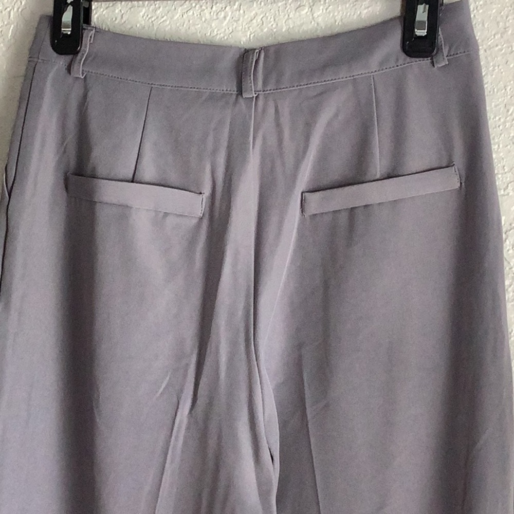Contemporary Gray Wide-Leg High-Waisted Trousers - Picture 4 of 7
